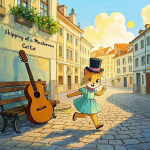 Skipping of a Mischievous Cat