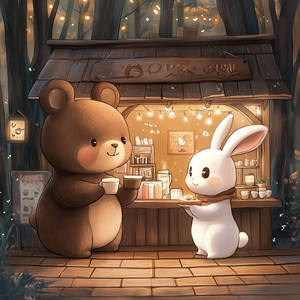 森のカフェの午後