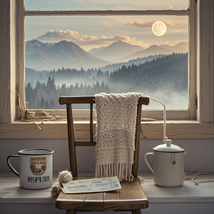 旧围巾上的月光