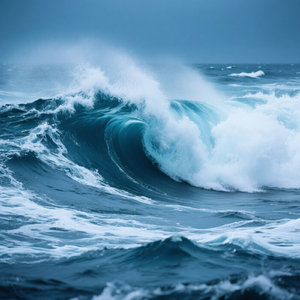 Seas with huge waves.