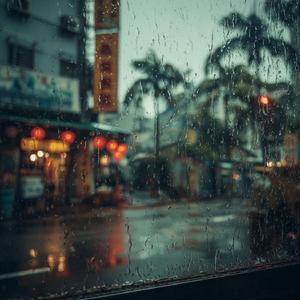 Pluie frappant une fenêtre japonaise