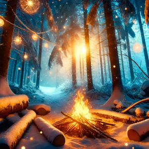 Winterwald Lagerfeuer – Fantasiereise zum Einschlafen mit knisterndem Feuer