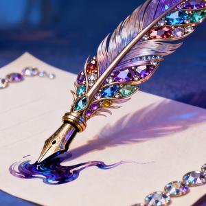 ガラスの羽根のペン