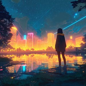 星空下的你-灵动 钢琴 城市 夜空