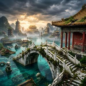 Skyline Under Glasswater