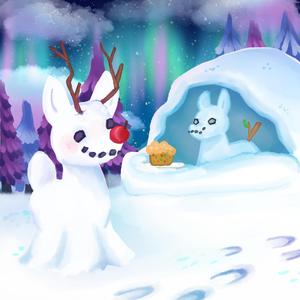 Hoofprints in the snow