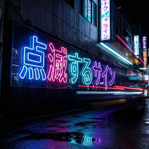 点滅するサイン