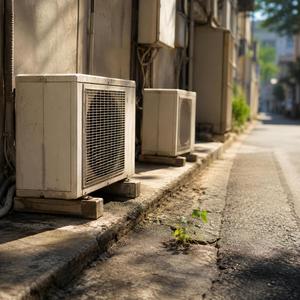 空調室外機の花