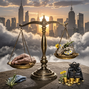 倾斜的天平
