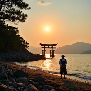 Sunset Stroll on Kujukuri Beach