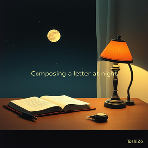 Composing a letter at night