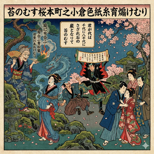 苔のむす桜本町之小倉色紙糸育煽けむり