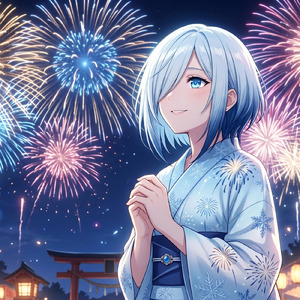 宵祭り、空に咲く華