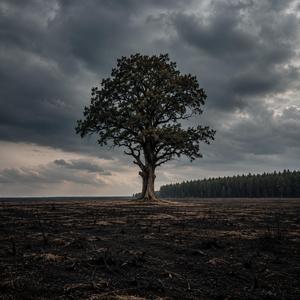 Samotny Dąb na polanie