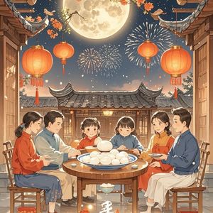 元宵月圆人团圆