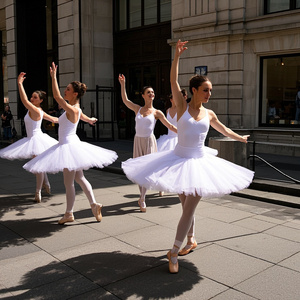 This sidewalk ballet