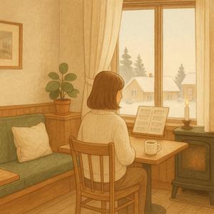 ベージュのソファと優しい旋律