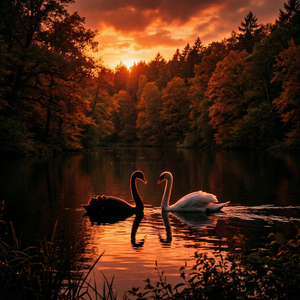 Пара лебедей