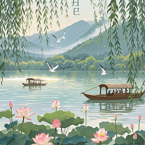 西湖初夏泛舟