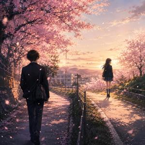 違う道の桜