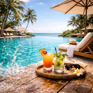 プールとカクテル