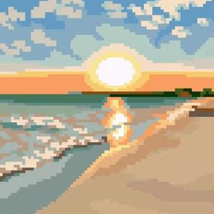 我在沙滩吹海风