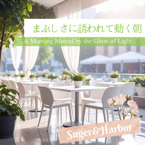 光がまぶしくて目を細める