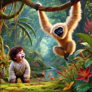 The Pileated Gibbon (Hylobates pileatus) Song for Kids | Nursery Rhymes [Educational]