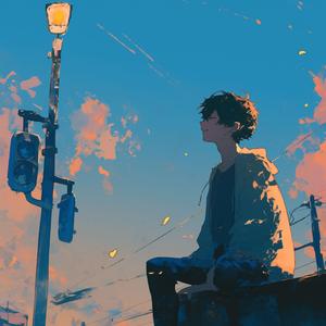 街灯が揺れる帰り道の上で