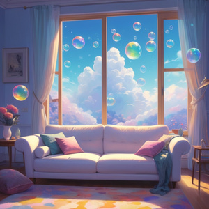 カーテン越しの青