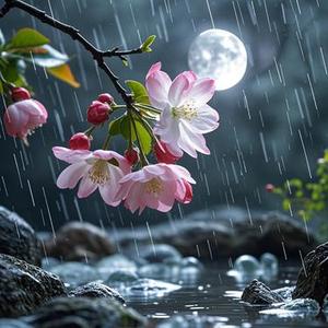 落雨的海棠