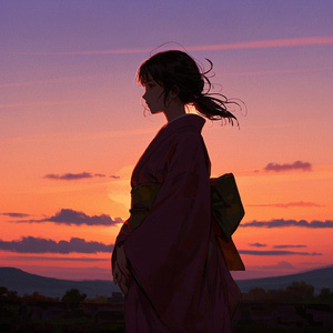 君の影と夕焼け