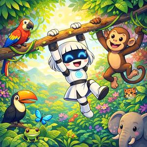 Lorito y Jaguar, En La Selva (Canciones Infantiles, Música Para Niños Alegre, AMIGOS ANIMALES)