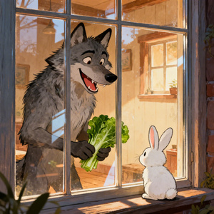 大灰狼想吃小白兔