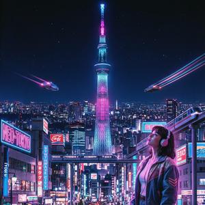 Tokyo Skytree Night City Pop