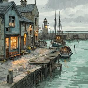 Cobblestones in the Rain