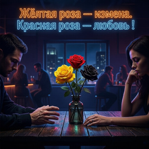 Жёлтая роза - измена. Красная роза - любовь!