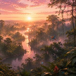 Brazil — Misty Dawn in the Amazon
