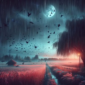 Rain and Birds at Night 9