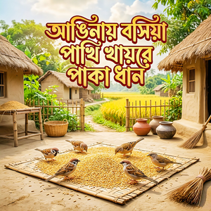 আঙিনায় বসিয়া পাখি খায়রে পাকা ধান