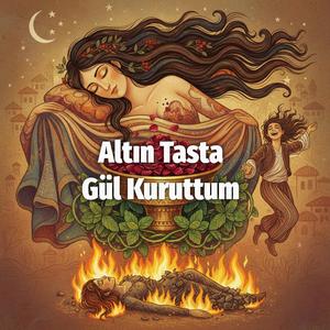 Altın Tasta Gül Kuruttum