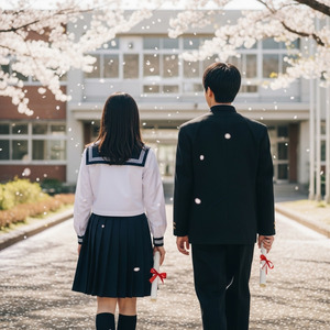 桜舞う、この卒業の日に