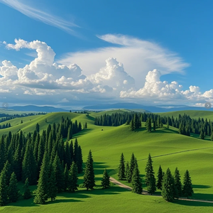 草原里的暮色吖