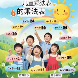 儿童乘法表 | 6的乘法表——有趣的儿歌