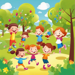 Smiles and Giggles, Children Playing in the Park