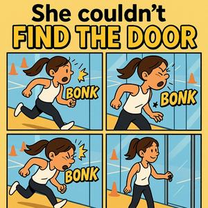 She couldn't FIND THE DOOR