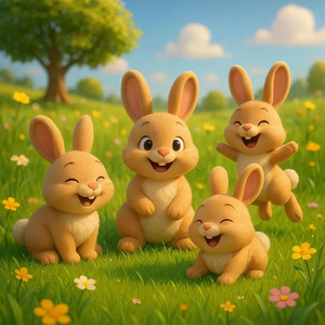 Króliczki Na Łące