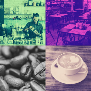 抚慰的时髦的咖啡店回忆