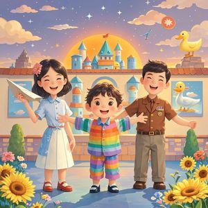 小手牵着爸和妈-潇洒小提琴