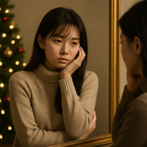 鏡の前で強がるけど本当はひとりが寂しいクリスマス